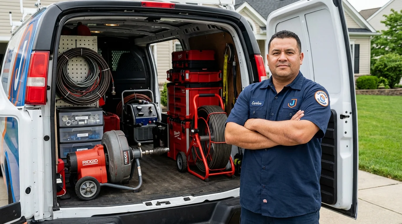 Professional drain cleaning equipment and Johns Plumbing LLC plumber in Goldthwaite