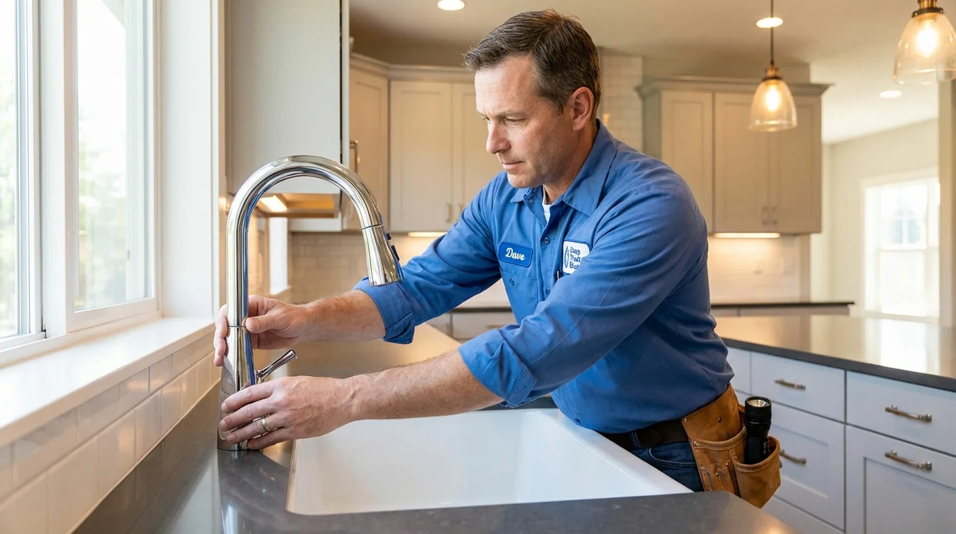 Kitchen faucet installation by Johns Plumbing LLC in Goldthwaite