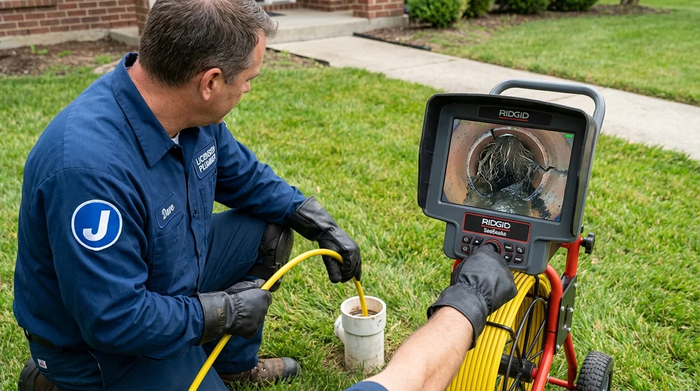 Sewer camera inspection being performed by Johns Plumbing LLC in Goldthwaite